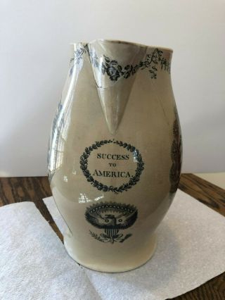 Antique Liverpool Transfer Pitcher George Washington and Success to America 3