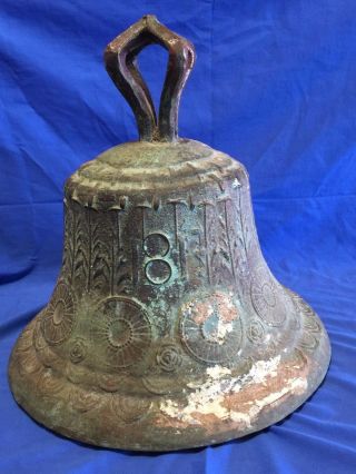 Antique 19th Century Large Brass Bronze Ships Bell 39 lbs Marine Salvage 10
