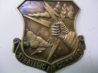 United States Air Force Strategic Air Command Bronze Metal Shield For Plaque