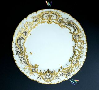 Gilman Collamore & Co France 12 Gorgeous Gold Enamel China Cabinet Dinner Plates 12