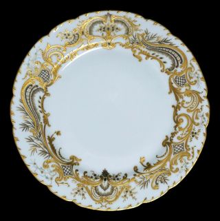 Gilman Collamore & Co France 12 Gorgeous Gold Enamel China Cabinet Dinner Plates 4