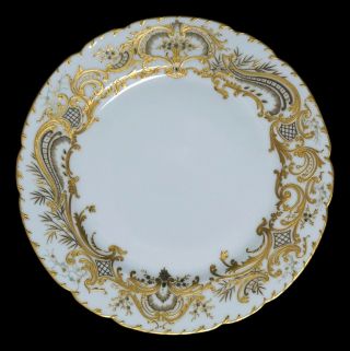 Gilman Collamore & Co France 12 Gorgeous Gold Enamel China Cabinet Dinner Plates 5