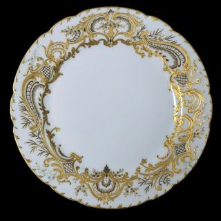 Gilman Collamore & Co France 12 Gorgeous Gold Enamel China Cabinet Dinner Plates 7