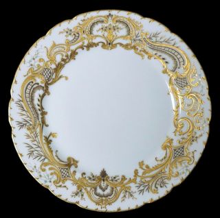 Gilman Collamore & Co France 12 Gorgeous Gold Enamel China Cabinet Dinner Plates 8