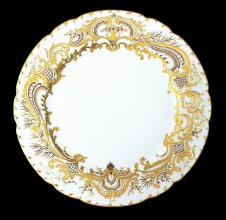 Gilman Collamore & Co France 12 Gorgeous Gold Enamel China Cabinet Dinner Plates 9