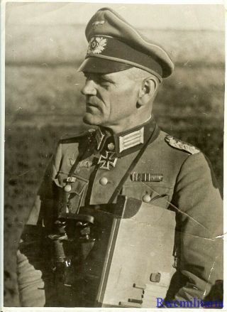 Press Photo: Rare Wehrmacht General Karl Gobel W/ Knights Cross (kia 1945)