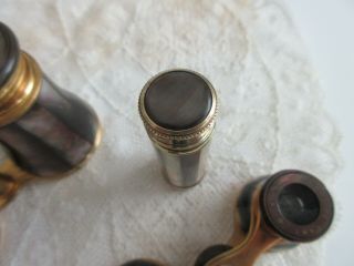 antique,  mother of pearl,  PARIS FRANCE,  grouping,  OPERA GLASSES & perfume,  PURSE SIZE 7