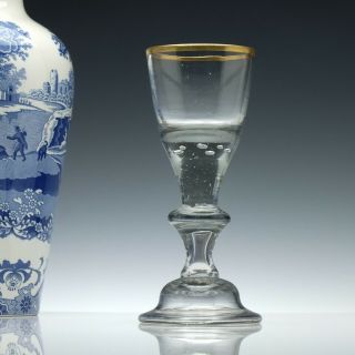Antique 18th Century German Gilded Hessen Glass Goblet C1750