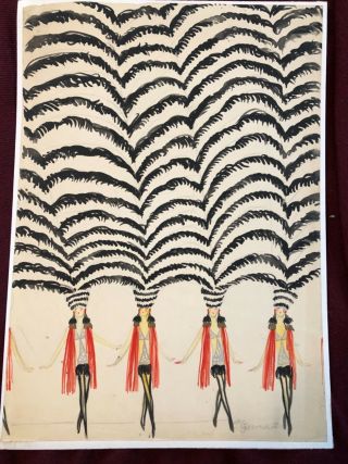 Spectacular Large Charles Gesmar 1922 Possible Poster Design For Folies Bergere