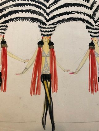 SPECTACULAR LARGE CHARLES GESMAR 1922 POSSIBLE POSTER DESIGN FOR FOLIES BERGERE 3