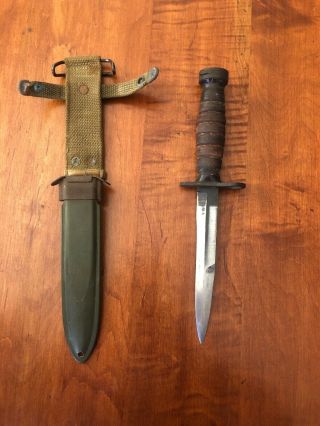 WWII US M4 Imperial Guard Carbine Rifle Bayonet Knife with M8A1 Scabbard B M Co. 2