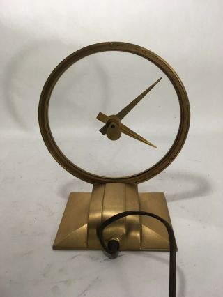 Vintage Jefferson Golden Hour Electric Art Deco Mystery Clock 4