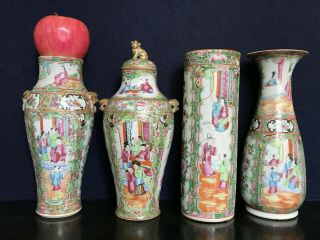 A selection of 8 Chinese vases famille rose,  blue & white etc 19th century Qing 2