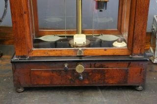 Antique Scientific Scale Apothecary Cabinet brass and wood medicine vintage old 7