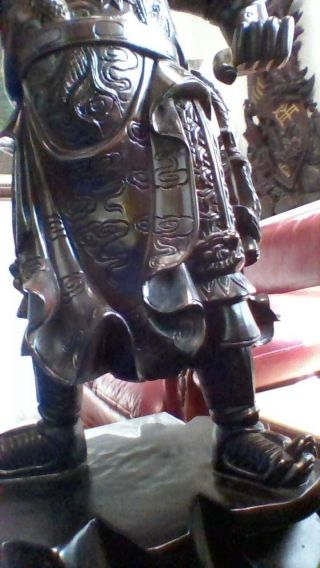 chinese wood carving god warrior 26 
