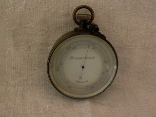 Antique Surveying Aneroid Barometer Compensated With Case