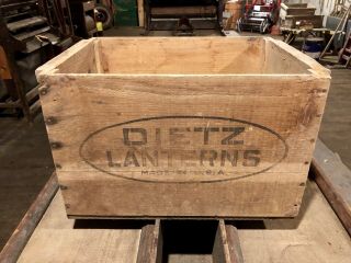 Antique Wooden Dietz Lantern Crate/box Maxim Motors Co Middleboro Mass Ma