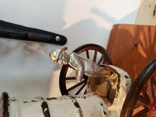Dent 1890s CAST IRON HORSE DRAWN FIRE ENGINE / PUMPER White Version 10