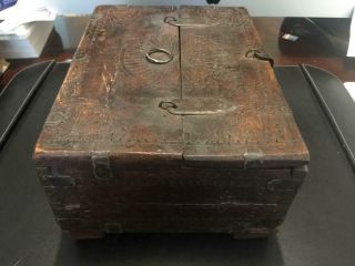 RARE 18TH CENTURY 1700 ' S COLONIAL AMERICAN BIBLE DOCUMENT BOX 4
