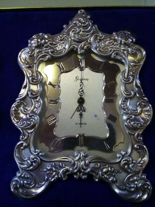 Gorham Sterling Silver Clock Model 321C & Picture Frame Model 321 Rare CYMA 3