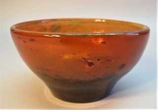 Signed Daum Nancy French Orange & Lavender Art Deco Glass Bowl C.  1920 Antique