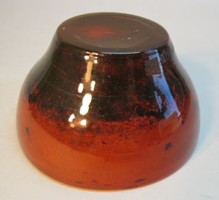 Signed DAUM NANCY FRENCH Orange & Lavender Art Deco Glass Bowl c.  1920 antique 3