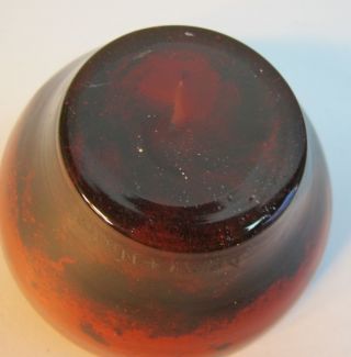 Signed DAUM NANCY FRENCH Orange & Lavender Art Deco Glass Bowl c.  1920 antique 5