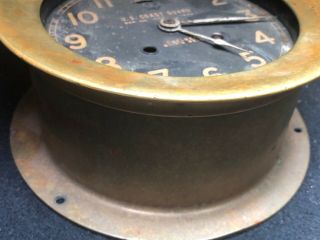 Vintage WW2 WWII Chelsea 1942 US Coast Guard Brass Clock Serial 1057 4