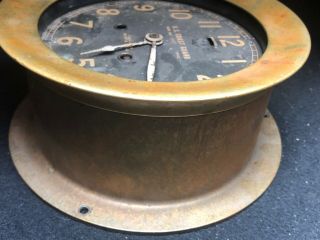 Vintage WW2 WWII Chelsea 1942 US Coast Guard Brass Clock Serial 1057 5