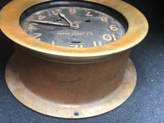 Vintage WW2 WWII Chelsea 1942 US Coast Guard Brass Clock Serial 1057 6