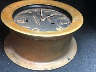 Vintage WW2 WWII Chelsea 1942 US Coast Guard Brass Clock Serial 1057 7