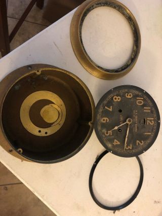 Vintage WW2 WWII Chelsea 1942 US Coast Guard Brass Clock Serial 1057 9