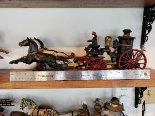 Dent 1890s CAST IRON HORSE DRAWN FIRE ENGINE / PUMPER 2