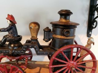 Dent 1890s CAST IRON HORSE DRAWN FIRE ENGINE / PUMPER 4