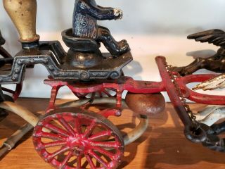 Dent 1890s CAST IRON HORSE DRAWN FIRE ENGINE / PUMPER 8