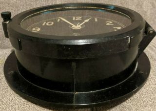 WWII US NAVY Deck Clock Mark 1 Ships Clock 1943 No Key 5