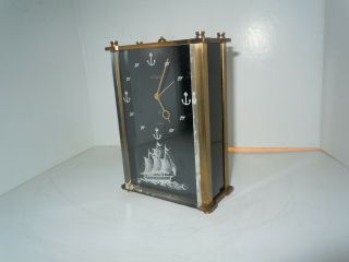 Vintage Lecoultre 3 D Musical Alarm Clock Nautical Sailing Ship 8 Day All Good