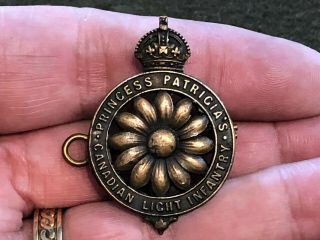 WW1 CEF PPCLI Princess Patricia ' s Canadian Light Infantry Cap Badge Birks 1916 4