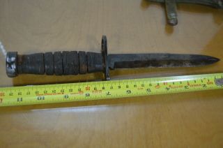 Vintage WWII US M4 CASE Bayonet Knife Dagger W/ US M8 Scabbard 10
