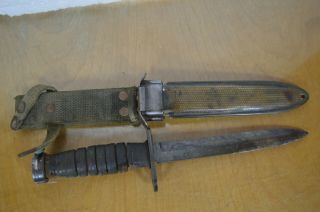Vintage Wwii Us M4 Case Bayonet Knife Dagger W/ Us M8 Scabbard