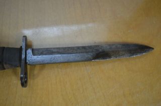 Vintage WWII US M4 CASE Bayonet Knife Dagger W/ US M8 Scabbard 3
