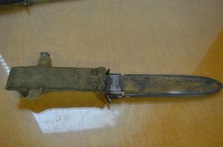 Vintage WWII US M4 CASE Bayonet Knife Dagger W/ US M8 Scabbard 9