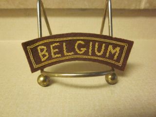 Ww2 Belgium Army Shoulder Tab In Bullion Stitch  " Look "