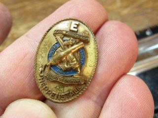 Rare E Army Navy Production Wwii Military Screwback Pin Heppenstall (19f3)