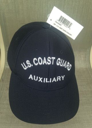Us Coast Guard Auxiliary Hat Ball Cap Adjustable Usa Made One Size Nwt