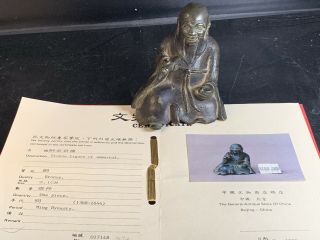 Antique Chinese Bronze Buddha With Certificate Ming Dynasty