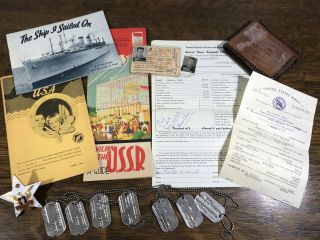 Vintage Military Memorabilia - Dogs Tags,  Funeral Receipt,  & More