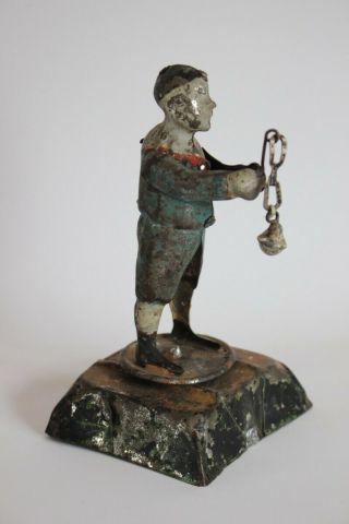 Antique Germany Bing Gunthermann Boy Playing Ball Tin Wind Up Hand Painted Toy