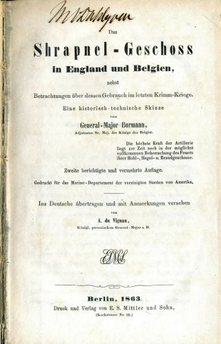 Civil War Belgian General Charles Bormann Admiral John Dahlgren Signed Book 1863