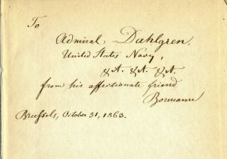 CIVIL WAR BELGIAN GENERAL CHARLES BORMANN ADMIRAL JOHN DAHLGREN SIGNED BOOK 1863 2
